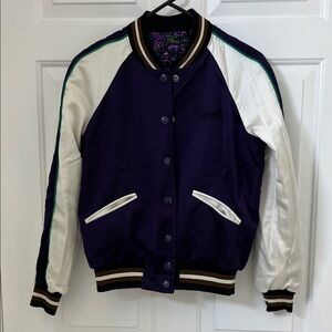 Coach Women's Reversible Varsity Jacket in Purple and White XS